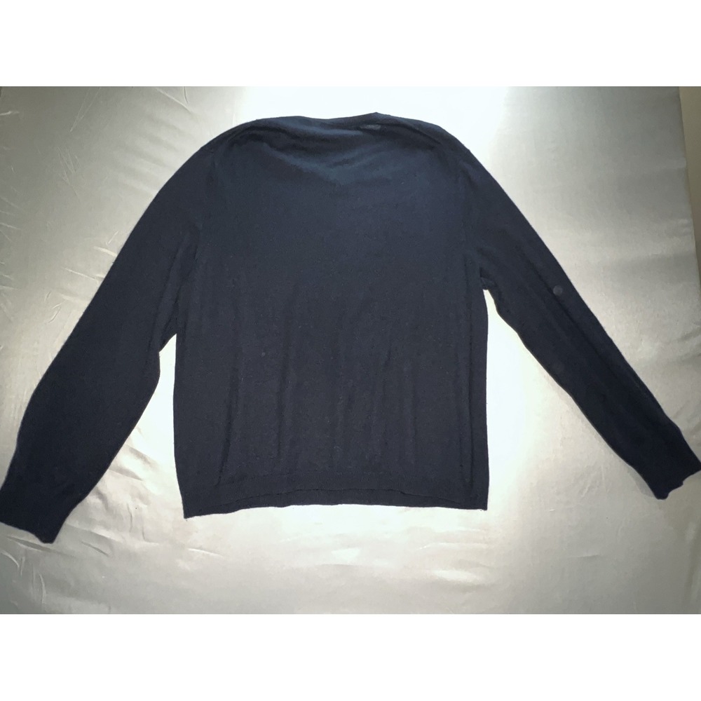 Banana Republic Mens Silk Cashmere V-Neck Sweater Navy Blue Large RN 54023 - Picture 9 of 10